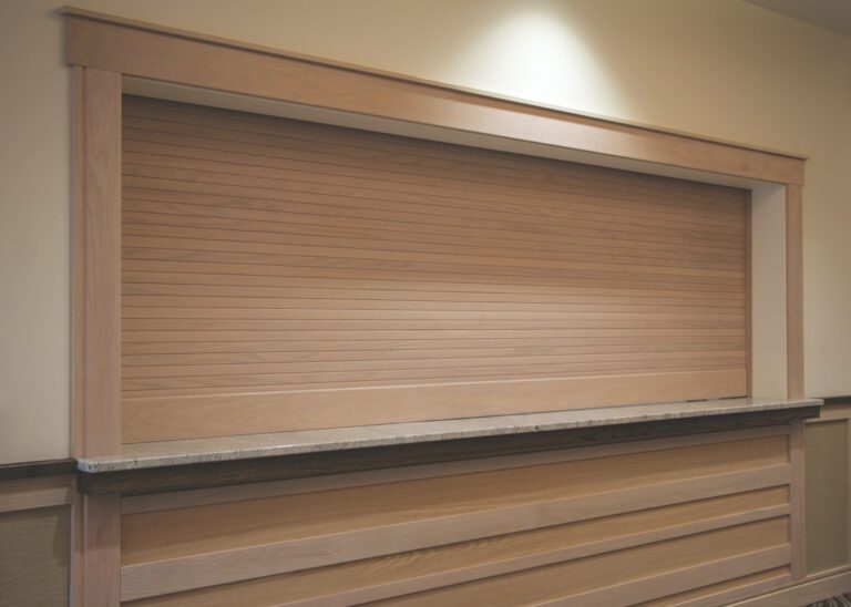 natural wood for a rolling counter door by Overhead Door Company of Huntsville/North Alabama