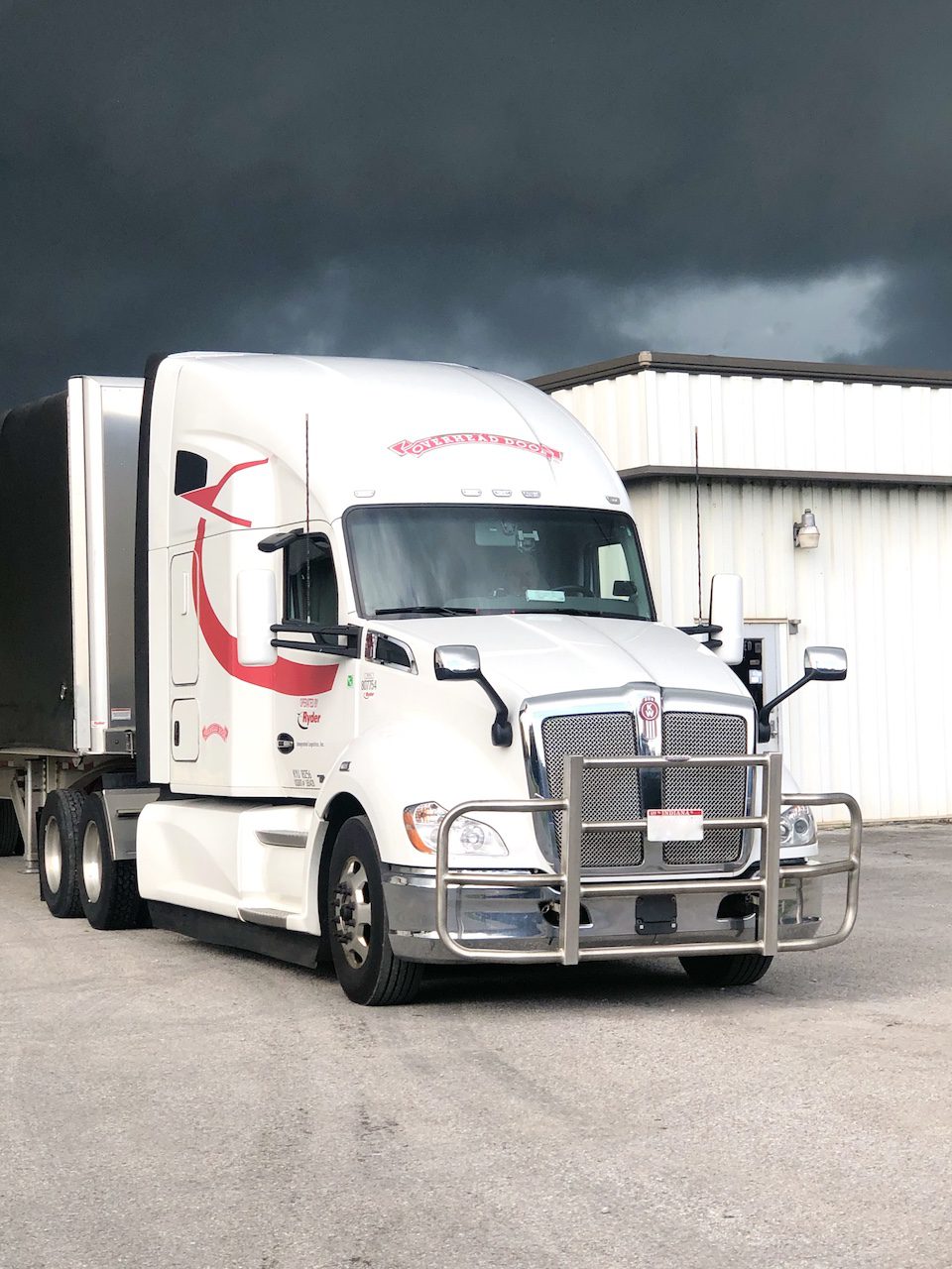 Overhead Garage Door Commercial Truck arriving at the end of the day