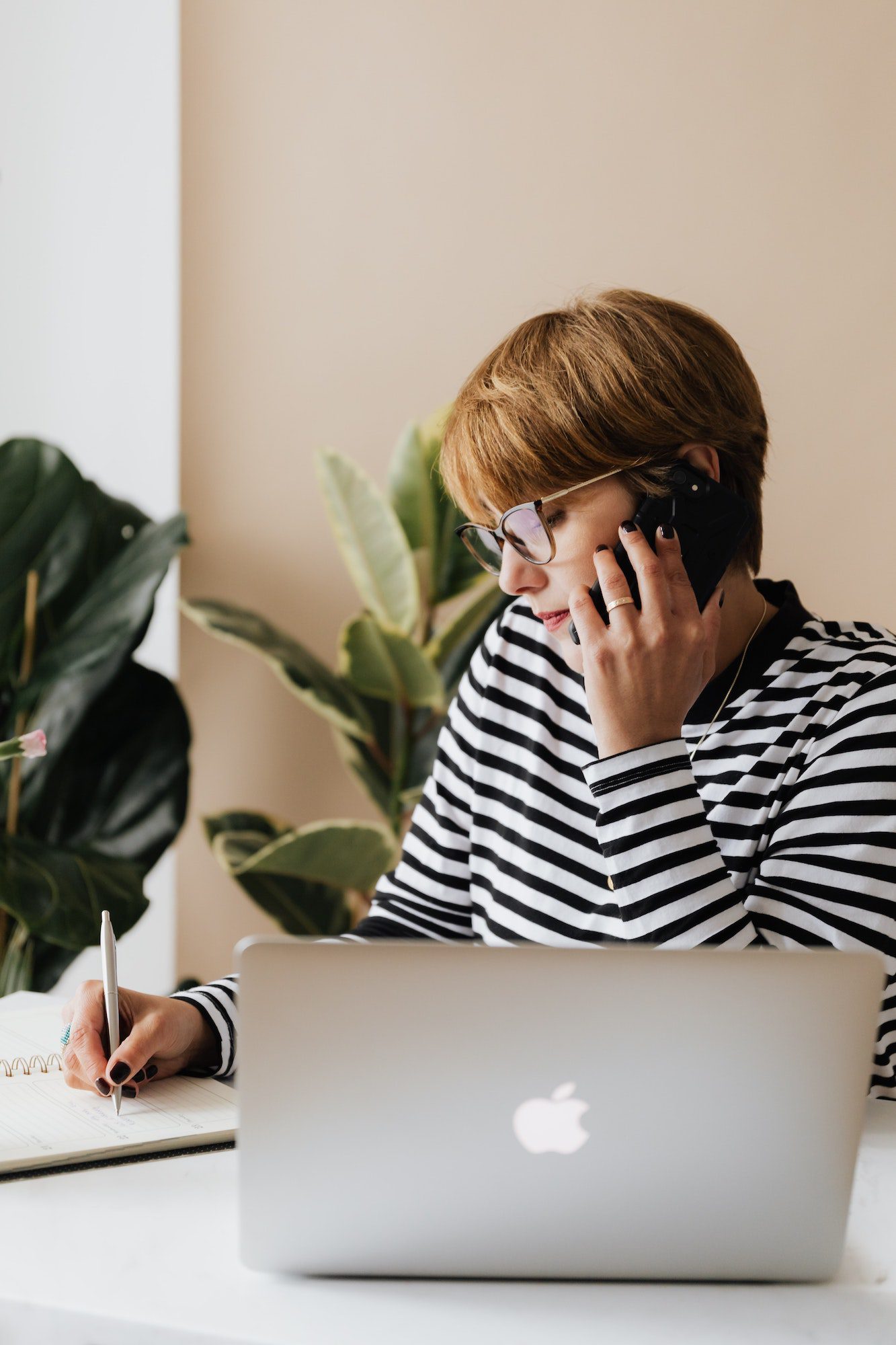 Lady Answering a Business Call